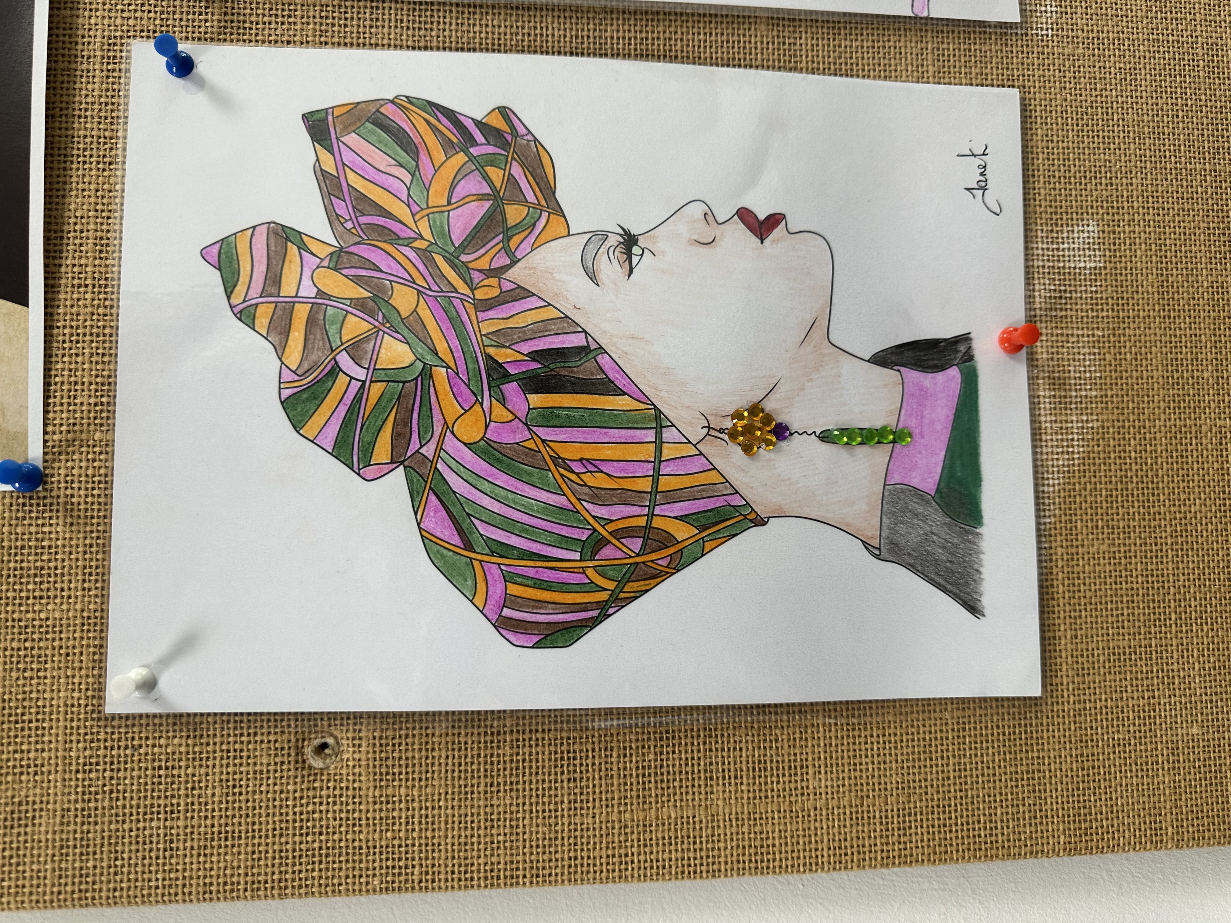 Beautiful African headwrap artwork created by group members